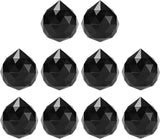 M METERXITY 10-Pack Crystal Ball Prisms, 24mm/0.94 Inch Chandelier Pendant Maker Hanging Crystals Chandelier Prisms for Home/Windows/Garden/DIY Decoration[Black]