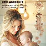 Large Aluminium Wind Chimes 33" Outdoor Deep Tone Memorial Wind Chimes with Sunflower Wind Catcher, Sympathy for Loss of Loved Mom Father,Metal Wind Chime for Garden Patio Balcony Home Decor