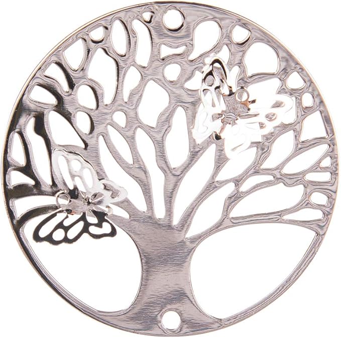 LONGSHENG - SINCE 2001 - 10pcs Silver Tree of Life Hanging Suncatcher DIY Metal Parts Hand-Crafts Pendant Ornament Drop