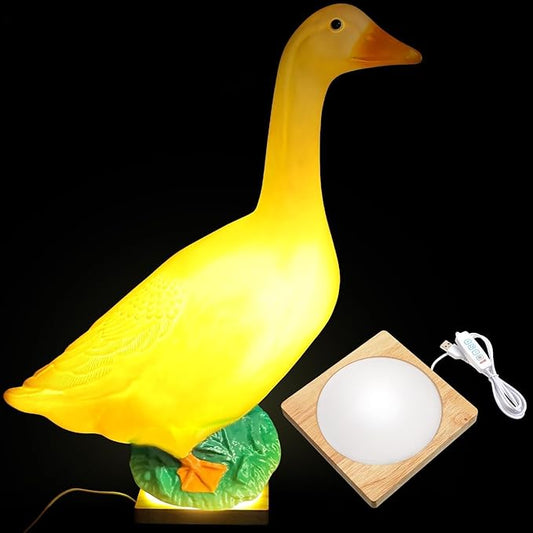 Tujoe Easter Porch Goose Lamp Base Outfit Wooden 3 Color Changing Light Lamp Stand LED Base Display Yard Garden Party Decor, Without Proch Goose