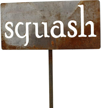 Classic Metal Garden Markers 19 Inches Tall (squash, Naturally Rusted)