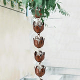 6ft Rain Chain for Gutters Durable Antique Copper Rain Chains for Outside with 17 Large Lotus Cups Decorative Rain Catcher Chain Downspout Replacement for Outdoor Drainage & Eaves
