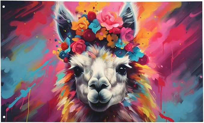 Cute Llama Flag 3x5 Ft Outdoor Indoor With Grommet Garden Yard Banner Decorative Sign