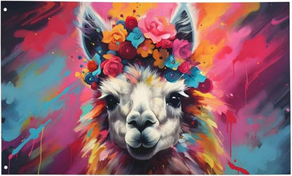 Cute Llama Flag 3x5 Ft Outdoor Indoor With Grommet Garden Yard Banner Decorative Sign