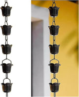 Pentagonal Rain Chain, Bell-Shaped Rain Chain for Gutter Downpipe, Garden Outdoor Decorative Rain Chain(Aluminum Alloy,1m/3ft)