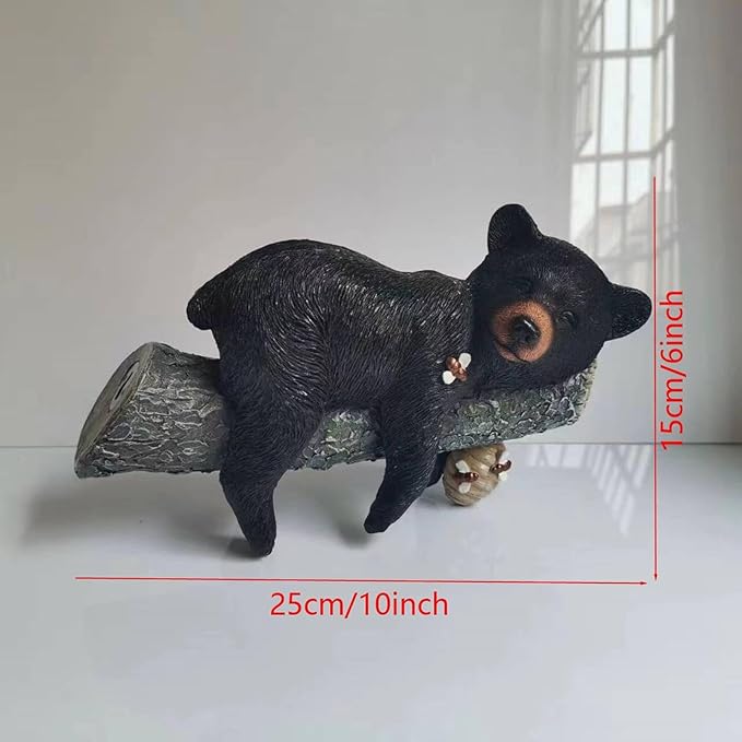25cmx15cm Outdoor Statues Resin Figurines Bear Ornament Garden Bear Sculpture for Landscaping Yard Patio Lawn
