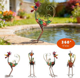 Metal Wacky Rooster Garden Statue, 24'' Rooster Decor Yard Statue Decorations Outdoor, Chicken Yard Art for Outside, Patio, Backyrad, Lawn(Red)