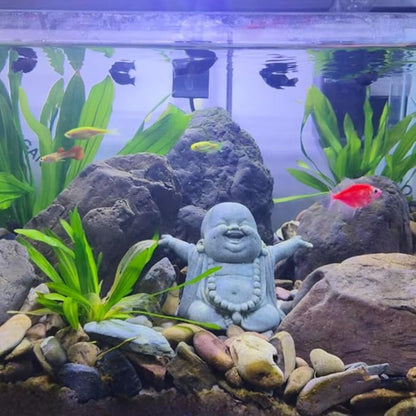 Mini Monk Buddha Statue Sandstone Statues Zen Monk Praying Statue Sculptures for Wealth Good Luck Feng Shui Decor Home Fish Tank Aquarium Garden (Style 4)