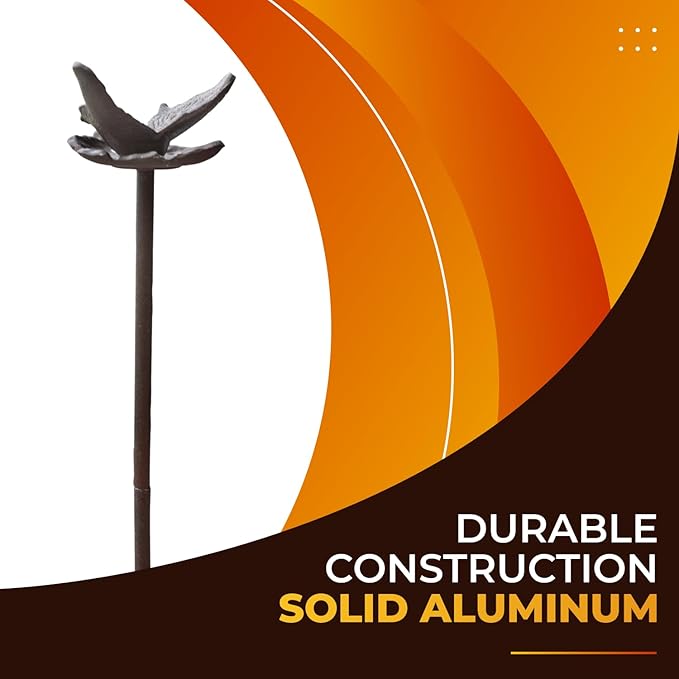 Carvers Olde Iron Decorative Garden Hose Guide Stake – 19" Solid Aluminum Heavy Duty Hose Protector for Landscaping, Flower Beds & Yard Edging - Butterfly