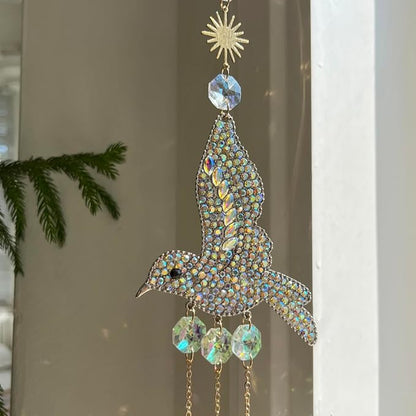Rhinestones Hummingbirds Crystal Suncatcher Indoor Window Hanging Sparkling Bird Prism Sun Catchers
