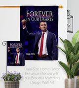 Forever In Our Hearts 1993-2025 Flag Yard Sign Wall Hanging Decor For Home Porch Charlie Kirk Poster Canvas Quote Sign Freedom Support Trump Patriotism Memorial Decoration Garden Remembrance Gift