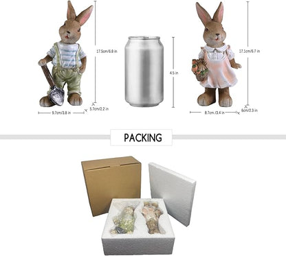 Bunny Decor,Yard Decorations Outdoor Statues Bunny Figurines for Home Garden,Outdoor Statues Easter Rabbit Figurines Mom Grandma Gifts