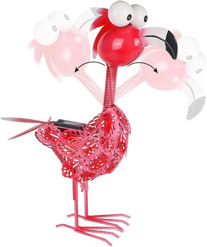 Pink Flamingo Garden Statue, Solar Flamingo Outdoor Decor,17 Inches Yard Flamingos for Outside, Pink Flamingos Statue for Garden, Yard, Patio, Lawn, Porch, Garden Flamingo Gift