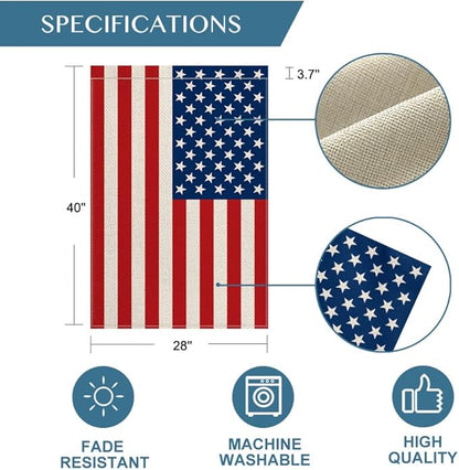AVOIN colorlife 4th of July Patriotic Memorial Day House Flag 28x40 Inch Double Sided Outside, American Stars and Stripes Yard Outdoor Decoration