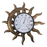 14" Sun-Moon Outdoor Thermometer, Metal Wall Thermometer No Need Battery, Decorative Indoor Thermometer for Patio, Garden, Living Room
