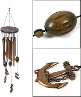 BORDSTRACT Metal Anchor Wind Chime, 9 Tube Nautical Design with Soothing Sounds for Outdoor Garden Patio Decor Hanging Home use