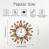 Sun Outdoor Clock with Thermometer and Hygrometer Combo, Silent No-Ticking Outdoor Wall Clock, Waterproof Quartz Clock for Patio, Living Room, Kitchen, Garden, 13 Inch