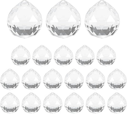 M METERXITY 20-Pack Crystal Ball Prisms, 24mm/0.94 Inch Chandelier Pendant Maker Hanging Crystals Chandelier Prisms for Home/Windows/Garden/DIY Decoration[Clear]