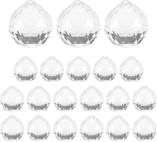 M METERXITY 20-Pack Crystal Ball Prisms, 24mm/0.94 Inch Chandelier Pendant Maker Hanging Crystals Chandelier Prisms for Home/Windows/Garden/DIY Decoration[Clear]