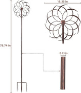 JAXPETY Metal Windmill, Outdoor Wind Spinner for Yard, Lawn and Garden, Bronze