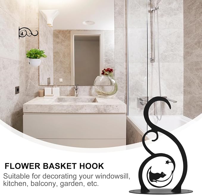 DOITOOL Wall Mount Plant Hanger Iron Hanging Plant Bracket Metal Flower Plant Hanger Wrought Iron Planter Hooks for Hanging Bird Feeders Lanterns Wind Chimes Hanging Basket Brackets