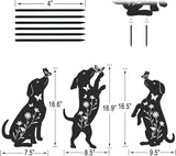 Metal Dog Statues for Garden,3 Pack Silhouette Beagle Garden Decor for Outside,Outdoor Dog Decor