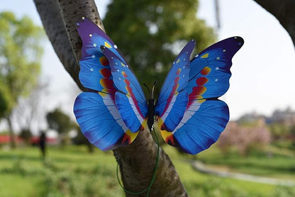 Giant Butterfly Garden Stakes Decorations Outdoor 3D Butterflies Lawn Decorative Yard Decor Patio Accessories Ornaments PVC Gardening Art Christmas Whimsical Gifts (Pack of 12)