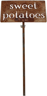 Classic Metal Garden Markers 19 Inches Tall (sweet potatoes, Naturally Rusted)