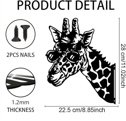 WADORN Giraffe Metal Garden Decor Stakes, Animals Iron Outdoor Tree Silhouette Stake for Tree Yard Garden Patio Metal Art Outdoor Sculpture Decor Gift for Housewarming Home Art Decor