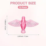 M METERXITY 12-Pack Wind Chime Pendants, 4.3cm Acrylic Peace Dove Shape DIY Wind Chime Parts Supplies for Craft Projects/Custom Home Garden Outdoor Hanging Decorations [Pink]