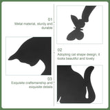 Yardwe Metal Cat Garden Statue Outdoor Animal Decoration 14.56X9.44In Black Cat Ornament for Patio Lawn Backyard
