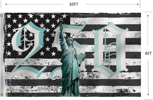 250th Birthday 250 Years 1776 2026 American Flag 6X10Ft, US Statue of Liberty, Double Side Printed Flags, Men Women Banner,Vibrant Colors, Double Stitched with 2 Brass Grommets, Bar Garden Street Decoration, GYM, Office Decor,Indoor Outdoor Use,Gifts. ...