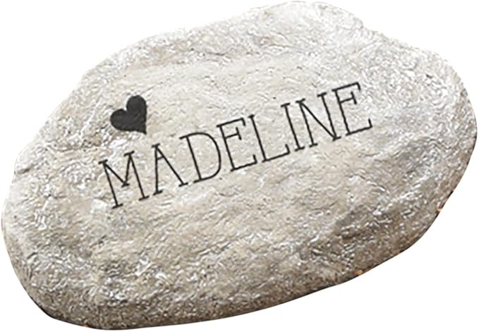 Personalization Universe Reasons Why Custom Garden Stones - Heart-Shaped, Durable Resin Outdoor Decor - Personalized Stepping Stones for Family Garden, Small 4" x 3.88"