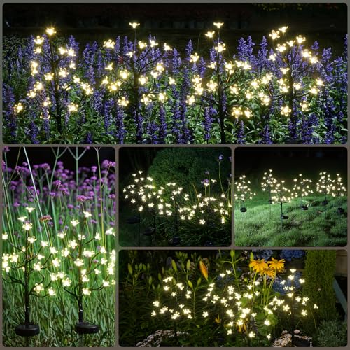 Solar Garden Lights - 2 Pack Outdoor Flowers