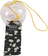 Falytemow 4 pcs Japanese Wind Chimes Romantic Flowers Small Wind Bells Handmade Glass Japanese Style Pendant for Birthday Present Home Decors (Sakura, Chrysanthemums, Lotus, and Plum Blossoms, 7 cm)
