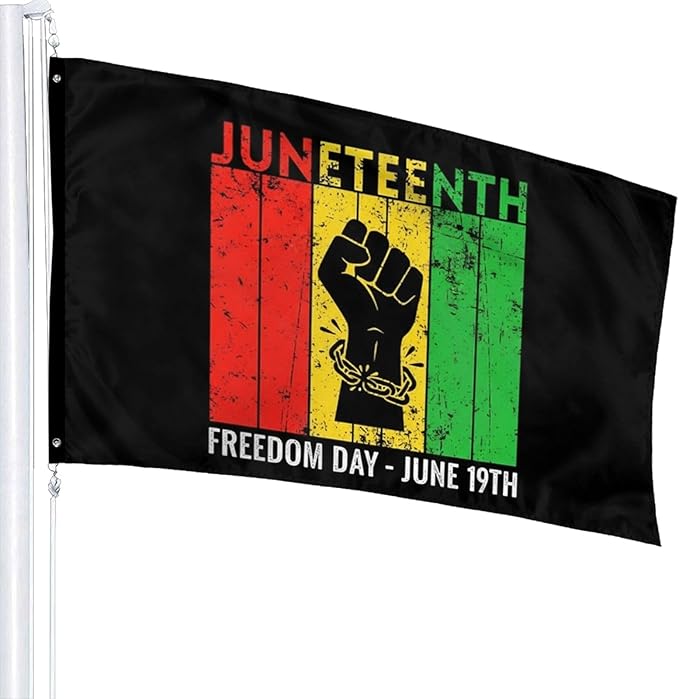 Juneteenth Flag 3x5 Ft - Freedom Day June 19th Banner - Black History Month Decor - Durable Indoor Outdoor Flag with Brass Grommets