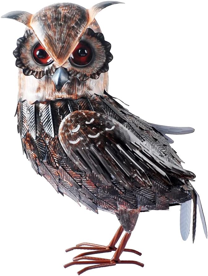 16.5" Metal Owl Statues Outdoor Garden Yard Art for Patio Backyard