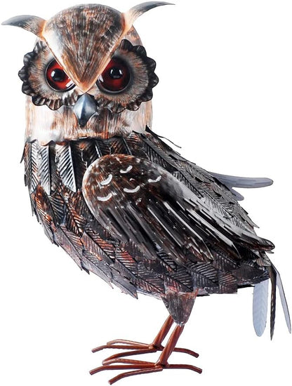 16.5" Metal Owl Statues Outdoor Garden Yard Art for Patio Backyard