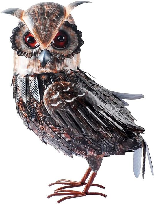 16.5" Metal Owl Statues Outdoor Garden Yard Art for Patio Backyard