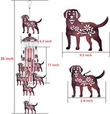 Outdoor 37" Dog Wind Chimes Decor - With 4 Tubes 6 Bells 7 Dogs Wind Bells, Romantic Wind Catcher, Mobile Dog Decor, Dogs Windchimes for Home, Balcony, Tree, Festival, Garden Decoration, Gifts for Mom