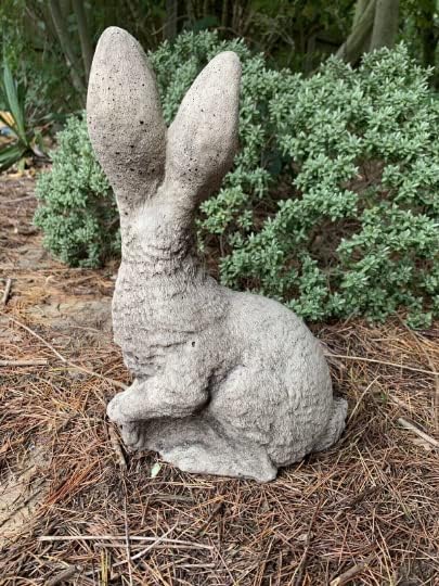 Large Rabbit Sculpture Stone Bunny Figure Concrete Rabbit Statue for Home and Garden Handmade Bunny Figurine