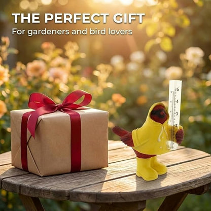 The Bridge Collection Cardinal in Raincoat Rain Gauge Statue - Cute Red Bird Spring Garden Decor