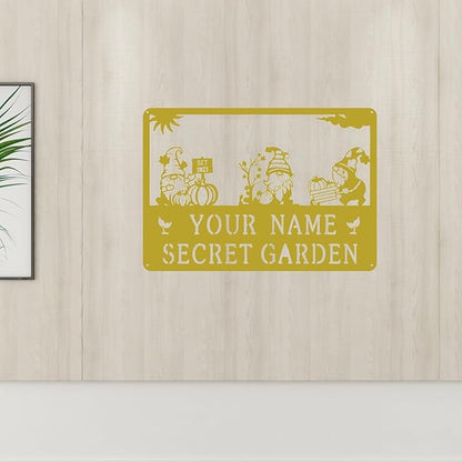 Decorative Signage, Customize Metal Garden Signs Outdoor Decor, Personalized Family Name Sign for Mom Grandma, Rustic Wall Art