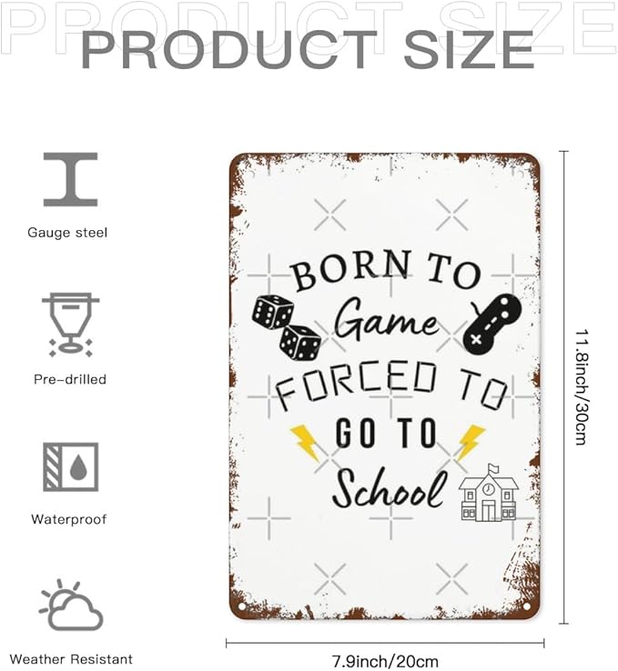 Retro Metal Tin Sign For A Game You Don't Need A Teacher Funny Wall Decor for Home,Garden,Patio,Yard,Office,Vintage 8x12 Inches Room Decorations