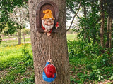 Climbing Gnomes Tree Decor - Cute Gnome Garden Statue Art Resin Dwarf Sculpture for Yard Outdoor Decoration Ornaments
