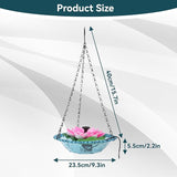 Hanging Bird Bath with Solar Fountain, Multi Functional Lotus Bird Bath Bubbler Birdbath Water Fountain Pump for Hummingbird Feeder Drinking