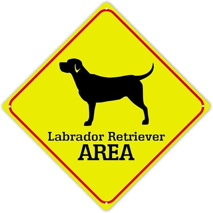 Caution Labrador Retriever Crossing XING Tin Sign Labrador Retriever Dog Area Warning Street Sign Labrador Retriever Novelty Road Sign for Home Bars Clubs Cafes Man Cave 10x10in