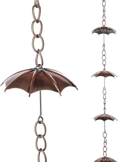 Topadorn 72 inch Rain Chains for Outside, 8 Cups Rain Catcher Chain for Gutters, Adjustable Length Downspout Replacement, Outdoor Garden Rain Drainage Decor