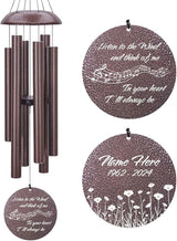 Personalized Sympathy Wind Chime, Memorial Wind Chimes for Loss of Loved One, Bereavement in Memory Wind Chimes, Sympathy Gifts in Memory of Father, Mother or a Loved One, Product in USA