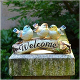 Garden Statues Outdoor Large Clearance Animal Garden Ornaments Outdoor Garden Decoration Outdoor Courtyard Villa Resin Three Birds Welcome Ornaments Garden Statues Landscape Card
